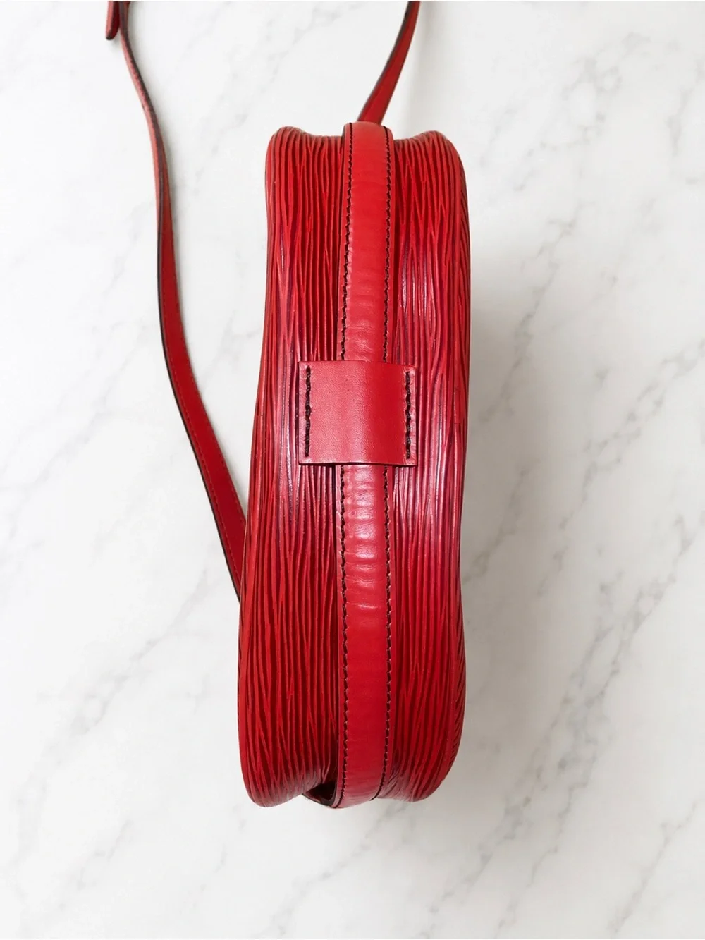 Louis Vuitton Red Epi Leather Crossbody with Gold Buckle